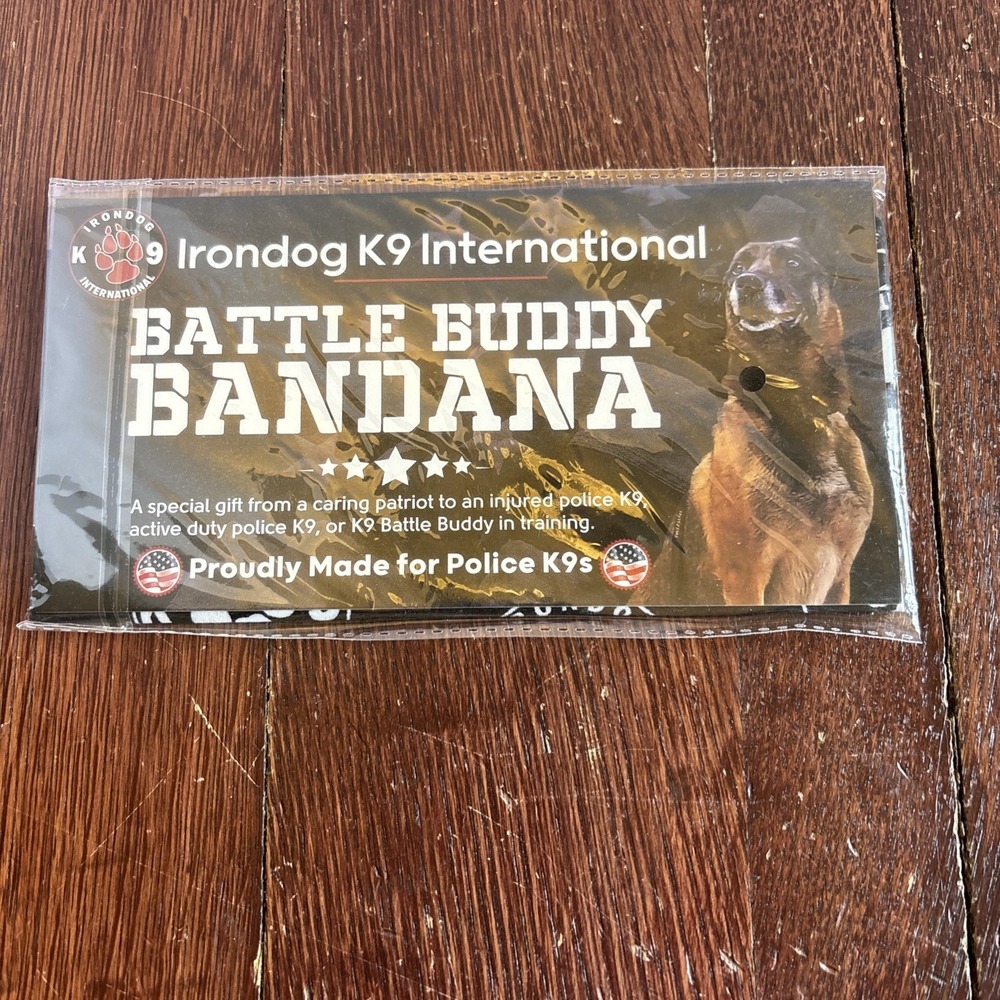 Battle Buddy Bandana Irondog K9 International, Paw Print Police *NEW*